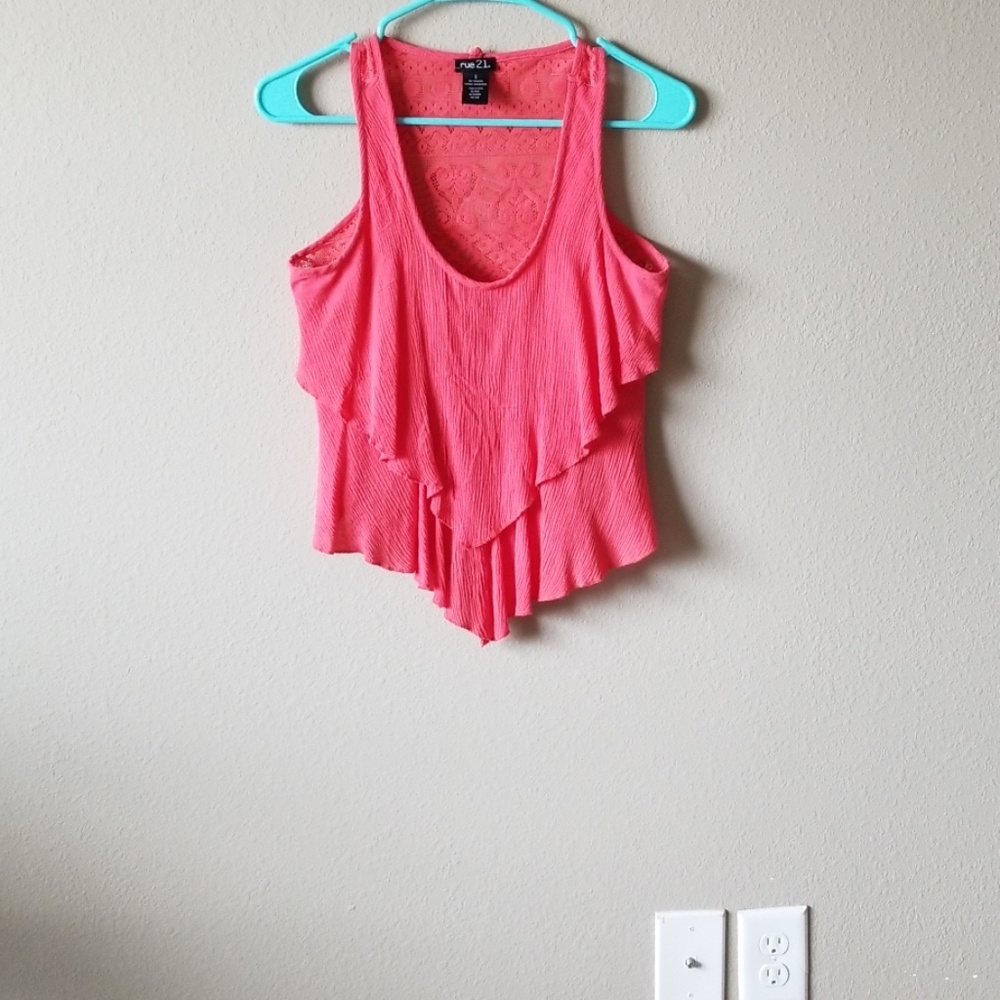 3 for $12 Pink lace crop top